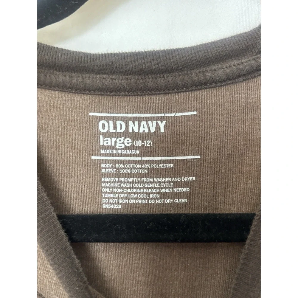 Old Navy Boys Gray Long‎ Raglan-Sleeve T- Shirt Size L 10/12 A2